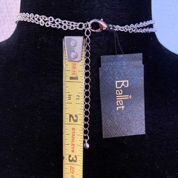 Ballet Silver, Mauve, Purple, Crystal Necklace - Picture 5 of 9